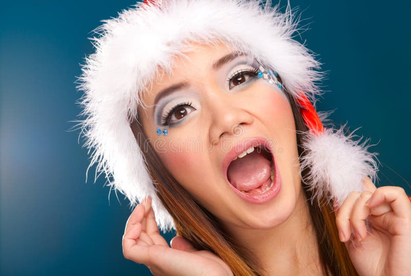 Mulher bonita de Natal fotos de stock