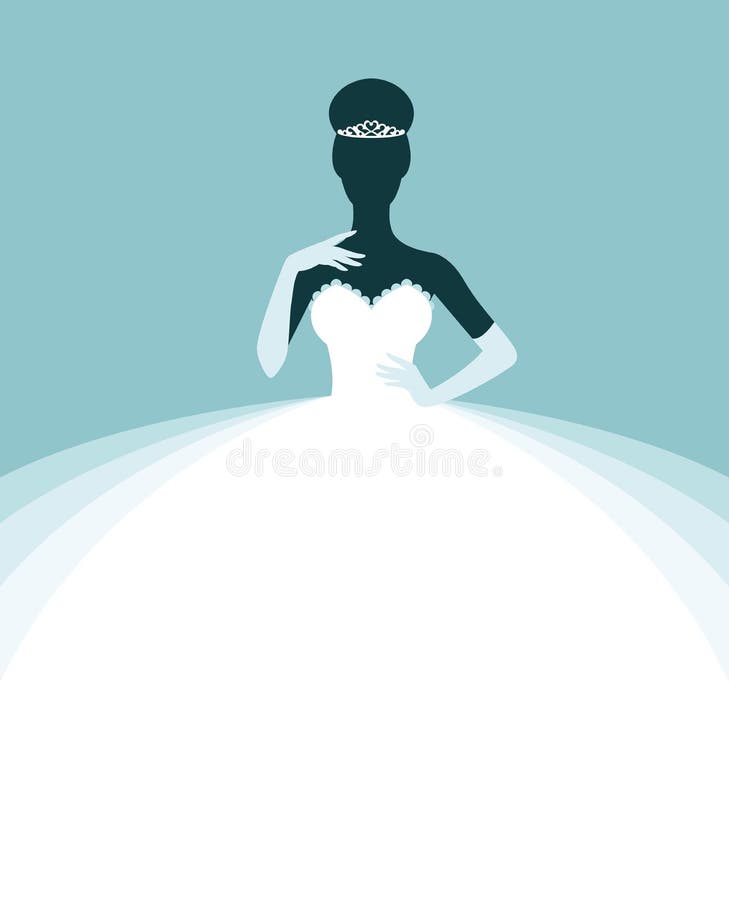 Mulher bonita em um vestido de casamento, em um convite ou em um molde do inseto