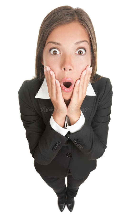Mulher chocada isolada imagem de stock