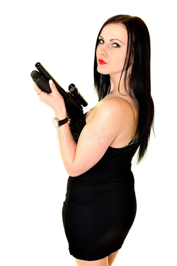 Mulher com Arma fotografia de stock royalty free