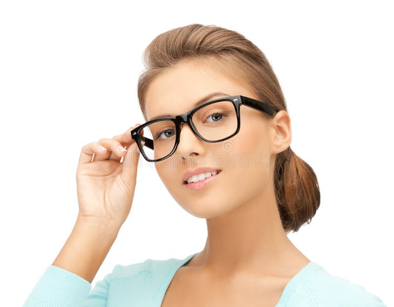 Mulher com monóculos fotografia de stock Mulher com monóculos fotografia de stock