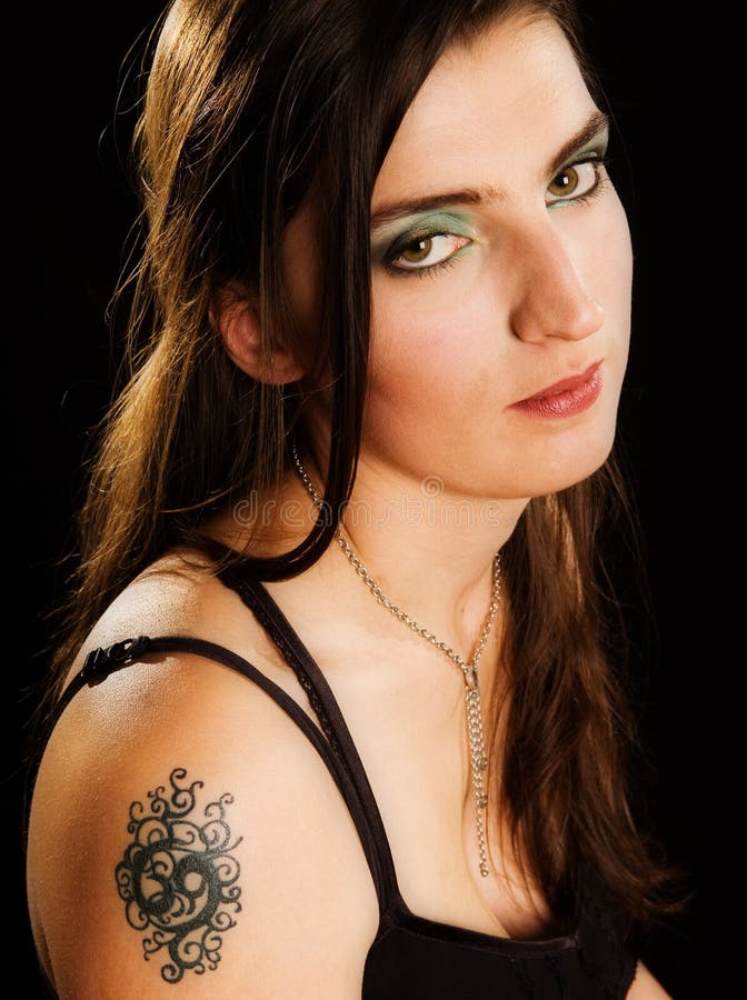 Mulher com Tatuagem imagem de stock