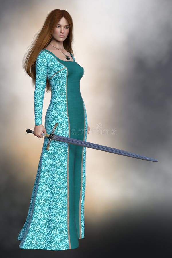 Cgi Homem Mulher Medieval Viking Vestido Fantasia fotos, imagens