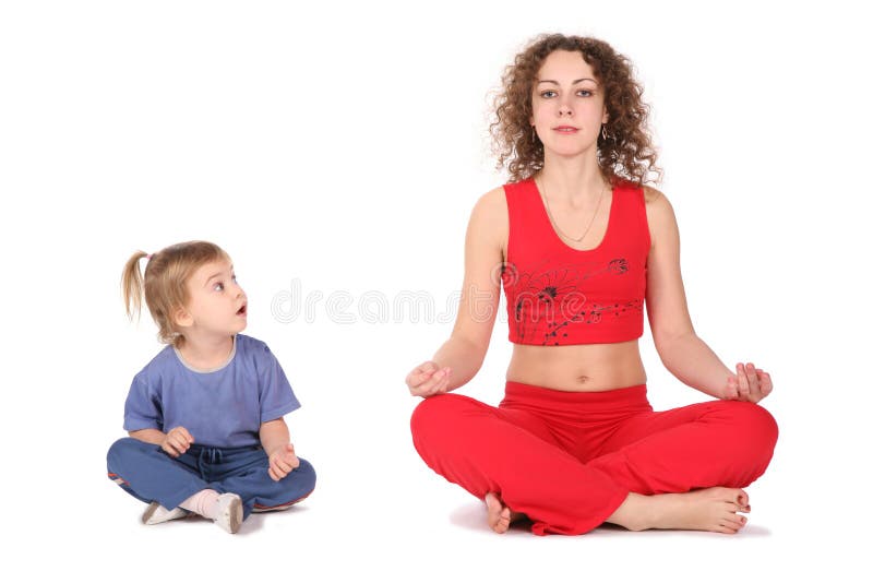 Mulher da ioga com bebê imagens de stock royalty free Mulher da ioga com bebê imagens de stock royalty free