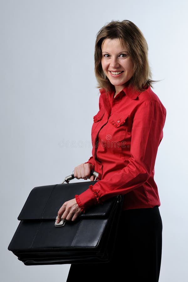 Mulher de negócio com pasta foto de stock royalty free Mulher de negócio com pasta foto de stock royalty free