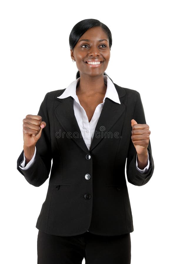 Mulher de negócio que comemora o sucesso imagens de stock royalty free Mulher de negócio que comemora o sucesso imagens de stock royalty free