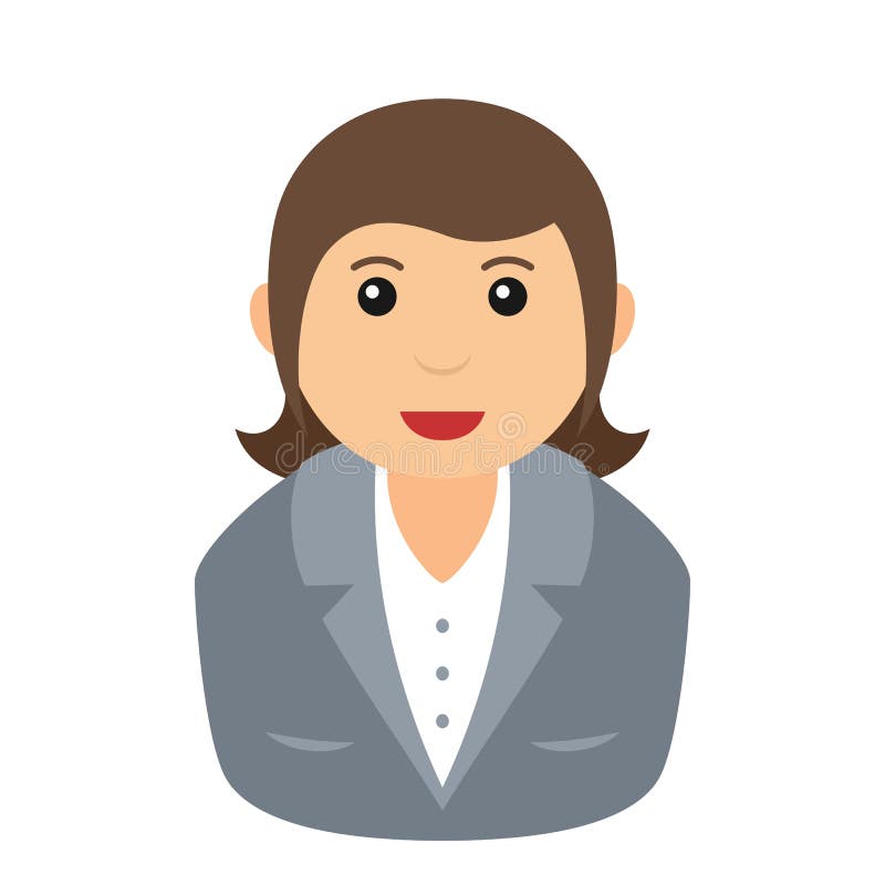 Mulher de negócios Avatar Flat Icon no branco ilustração stock Mulher de negócios Avatar Flat Icon no branco ilustração stock