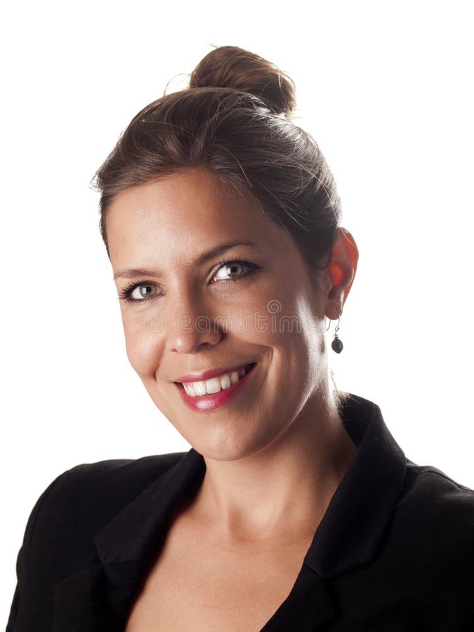 Mulher de negócios bem sucedida bonita que sorri em você imagem de stock royalty free Mulher de negócios bem sucedida bonita que sorri em você imagem de stock royalty free