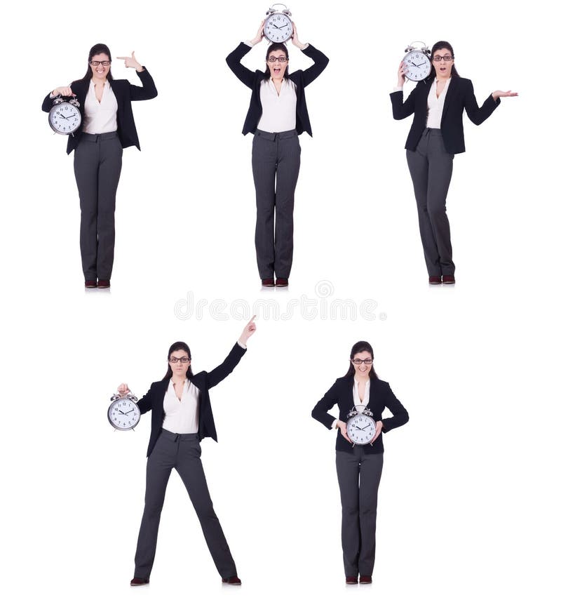 A mulher de negócios com conceito da gestão do pulso de disparo a tempo fotografia de stock royalty free A mulher de negócios com conceito da gestão do pulso de disparo a tempo fotografia de stock royalty free