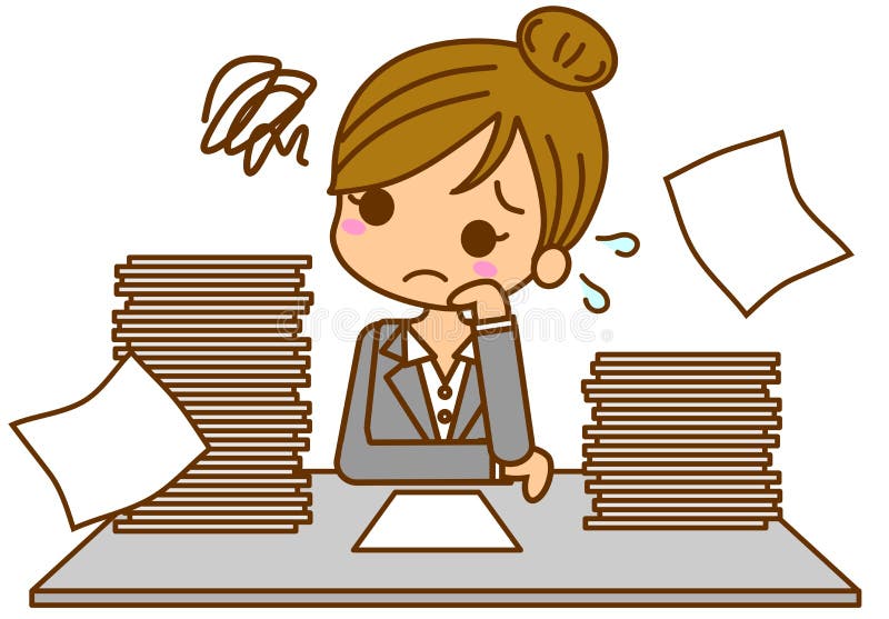 This is an illustration of a busy business woman. This is an illustration of a busy business woman