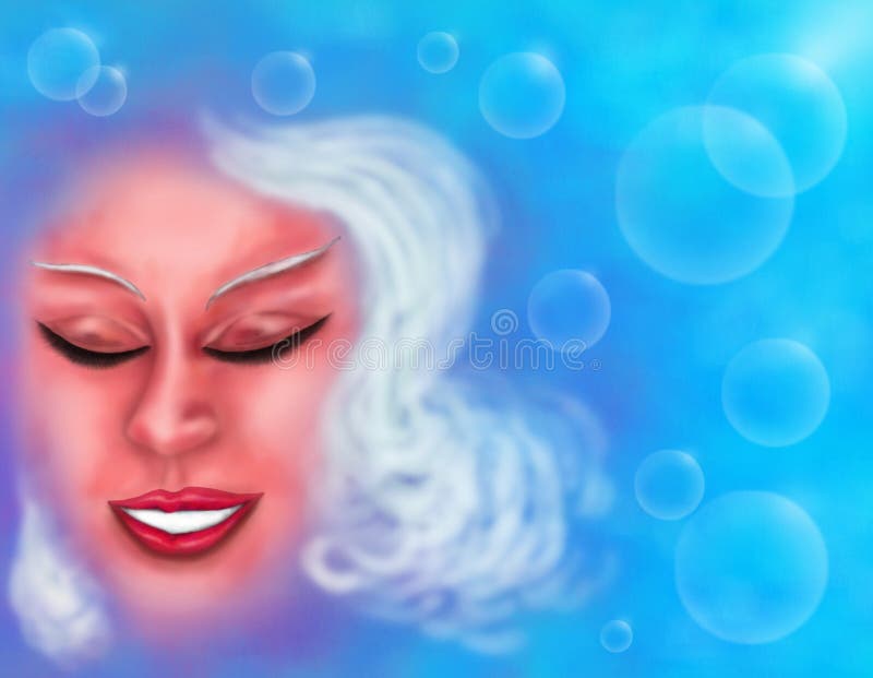 A mulher de sorriso enfrenta cores ideais, de minha mulher mágica do ` da série, 2018 o ` ilustração royalty free A mulher de sorriso enfrenta cores ideais, de minha mulher mágica do ` da série, 2018 o ` ilustração royalty free