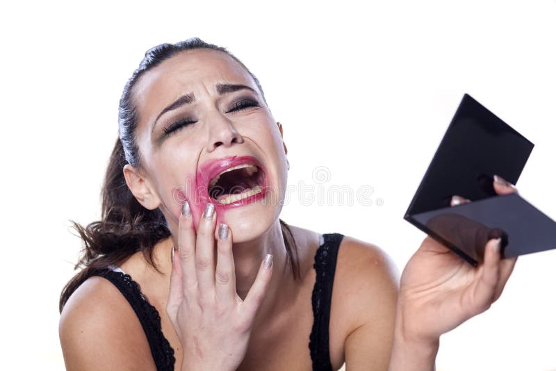 Mulher desesperada foto de stock. Imagem de grito, isolado 58742636