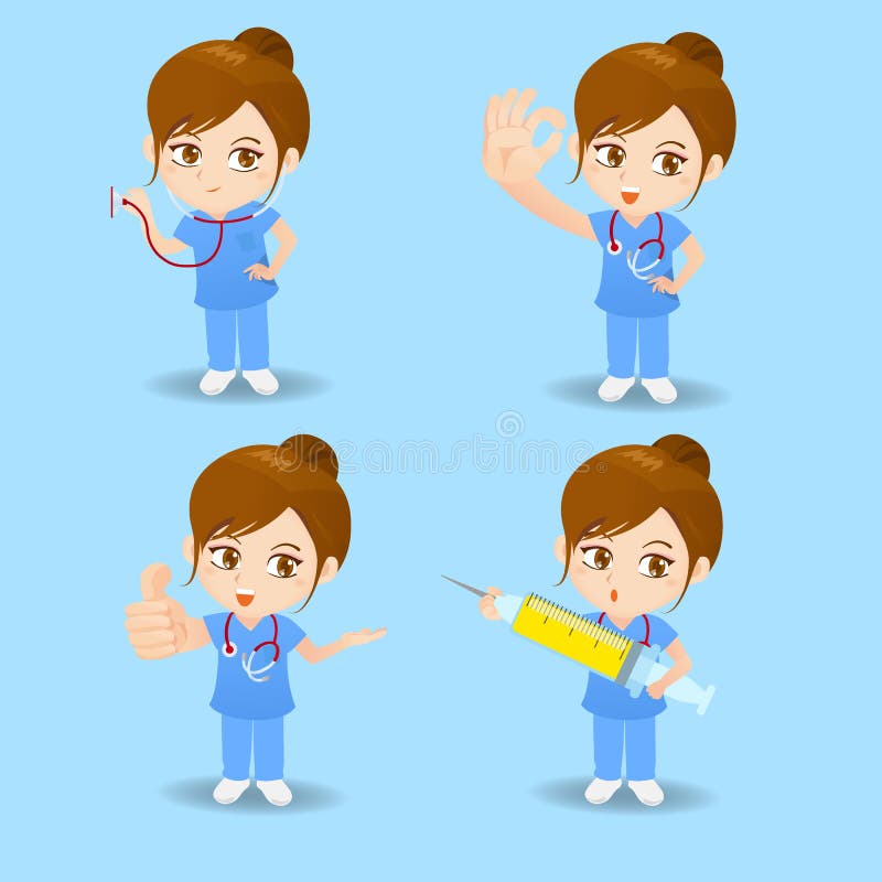 Mulher Do Doutor, Equipe Médica Profissional. Médico Bonito Do Caráter Dos  Desenhos Animados. Conjunto Com Imagem Do Raio-x, Com Uma Boa Ideia E Com  Modelo Do Dente. Ilustração Do Vetor. Royalty Free