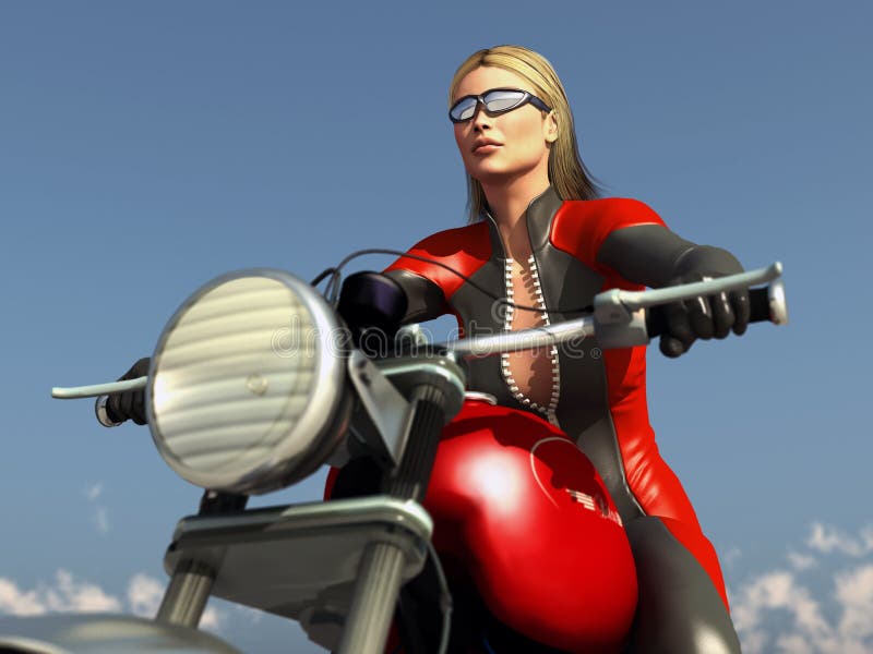 Mulher do esporte que compete na motocicleta ilustração royalty free Mulher do esporte que compete na motocicleta ilustração royalty free