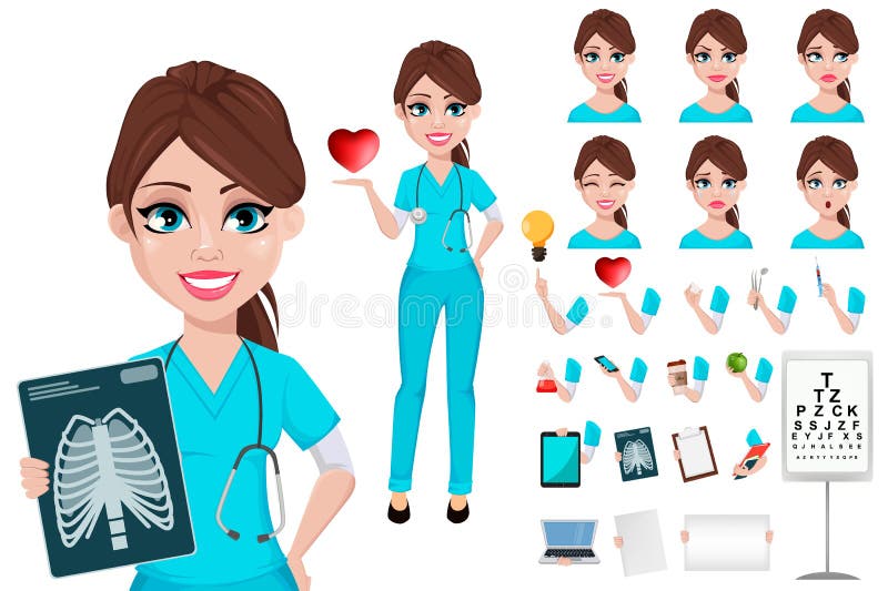 Mulher Do Doutor No Vestido Médico Com Estetoscópio Caráter Bonito Do  Doutor Dos Desenhos Animados Ilustração do Vetor - Ilustração de uniforme,  posse: 92661288