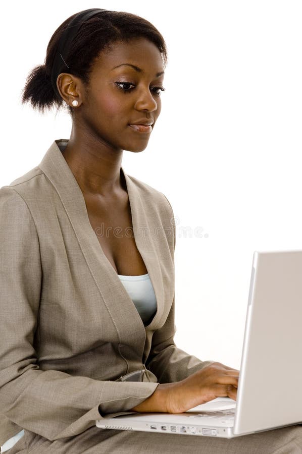 Mulher do portátil imagem de stock Mulher do portátil imagem de stock