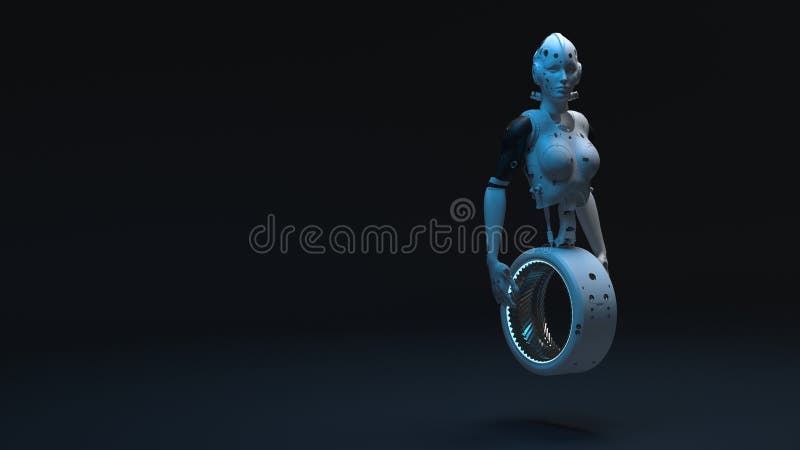 Mulher do rob?, mundo digital da mulher da fic??o cient?fica do futuro ilustração stock Mulher do rob?, mundo digital da mulher da fic??o cient?fica do futuro ilustração stock
