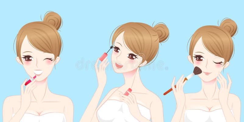 Mulher do skincare da beleza dos desenhos animados ilustração royalty free Mulher do skincare da beleza dos desenhos animados ilustração royalty free