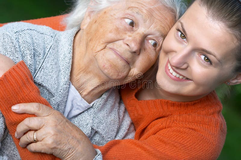 Mulher e a sua neta fotos de stock