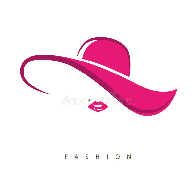 Mulher estilizado com cabana cor-de-rosa e os bordos cor-de-rosa ilustração stock