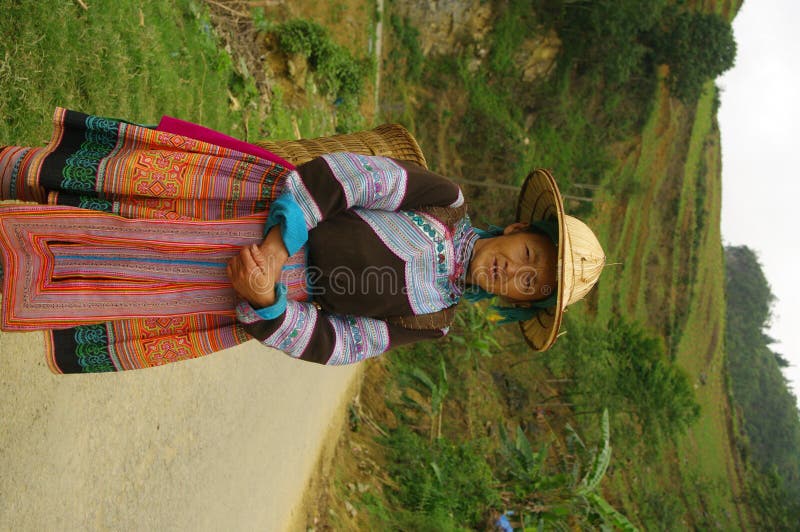 Mulher florescida de Hmong foto de stock royalty free Mulher florescida de Hmong foto de stock royalty free