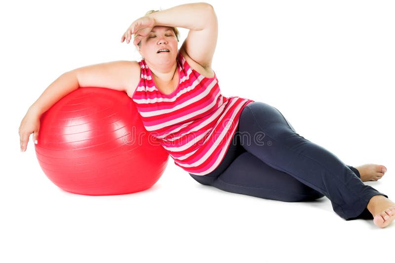 Mulher gorda Tired foto de stock royalty free Mulher gorda Tired foto de stock royalty free