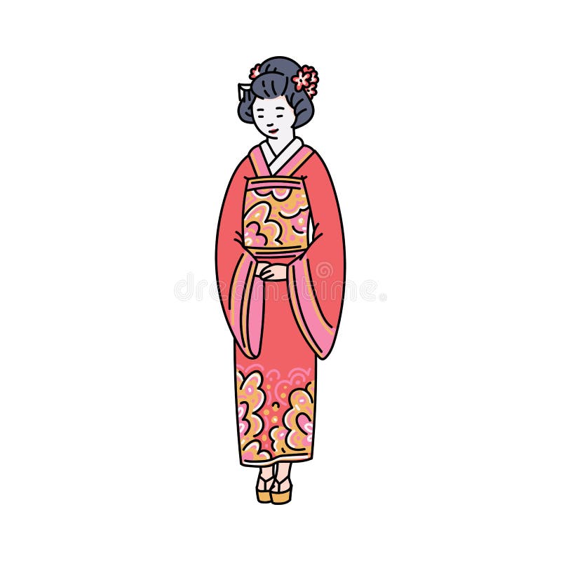 Vetores de Desenho De Boneca Japonesa Em Estilo Antigo e mais