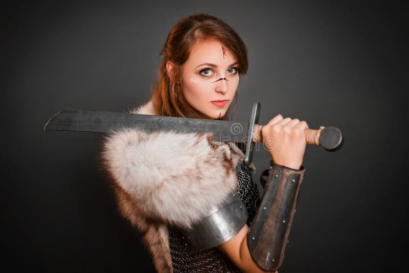 Cgi Homem Mulher Medieval Viking Vestido Fantasia fotos, imagens