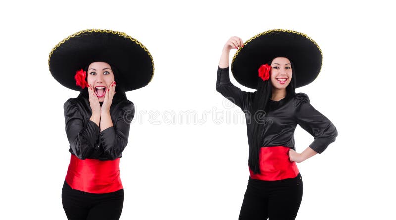 Mulher mexicana isolada no fundo branco foto de stock royalty free Mulher mexicana isolada no fundo branco foto de stock royalty free