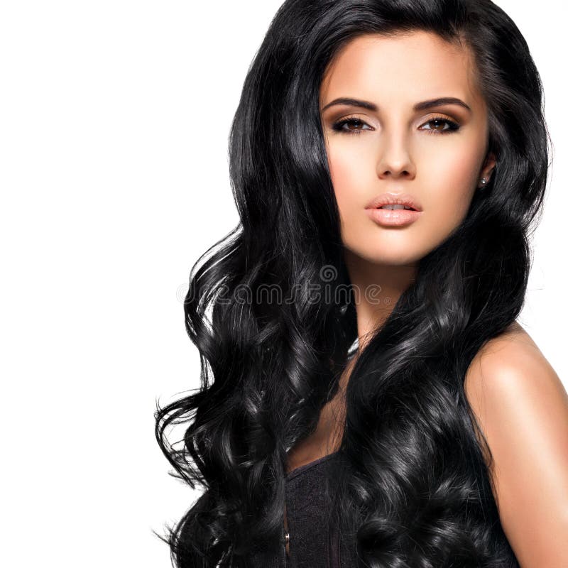 Mulher moreno bonita com cabelo preto longo foto de stock royalty free Mulher moreno bonita com cabelo preto longo foto de stock royalty free