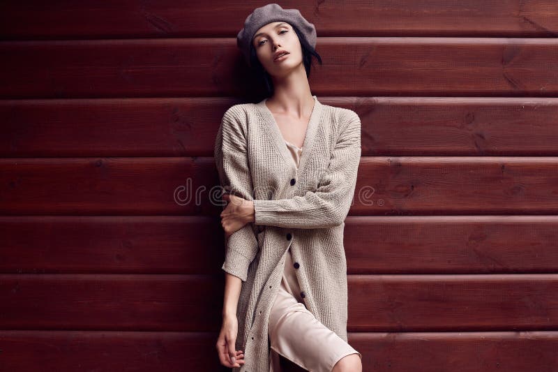 Mulher moreno lindo no vestido clássico da forma imagens de stock Mulher moreno lindo no vestido clássico da forma imagens de stock