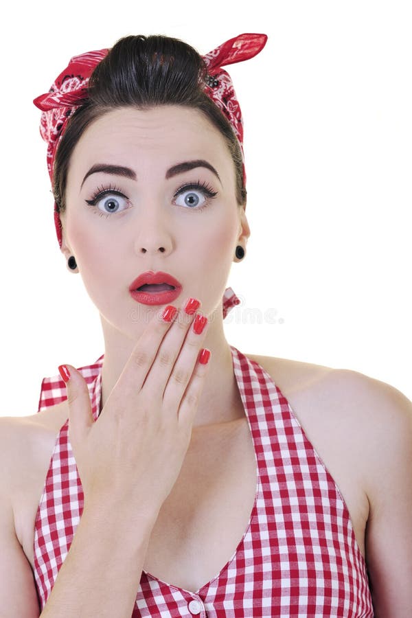 Mulher nova bonita isolada no branco imagens de stock Mulher nova bonita isolada no branco imagens de stock