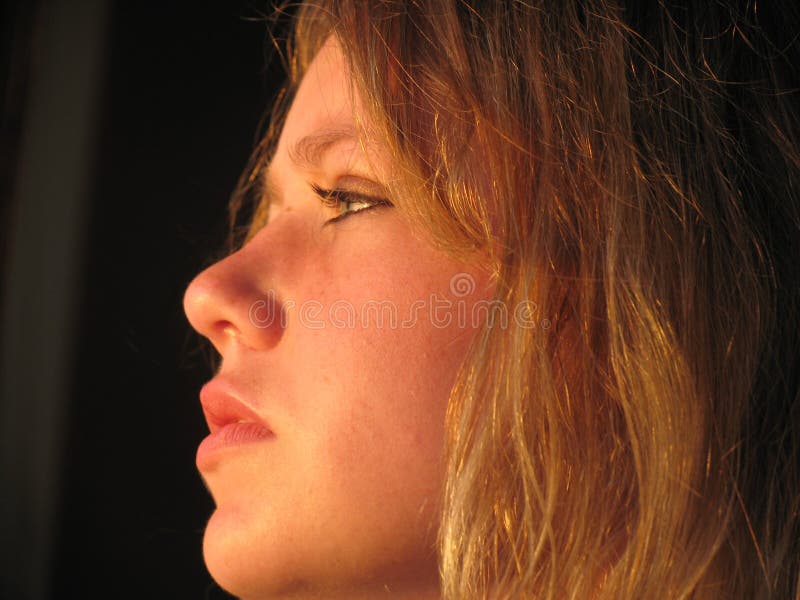Mulher nova no perfil imagem de stock royalty free Mulher nova no perfil imagem de stock royalty free