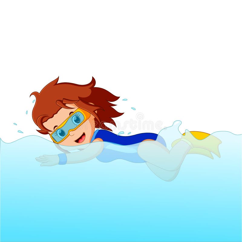 Jovem a praticar snorkeling ilustração stock