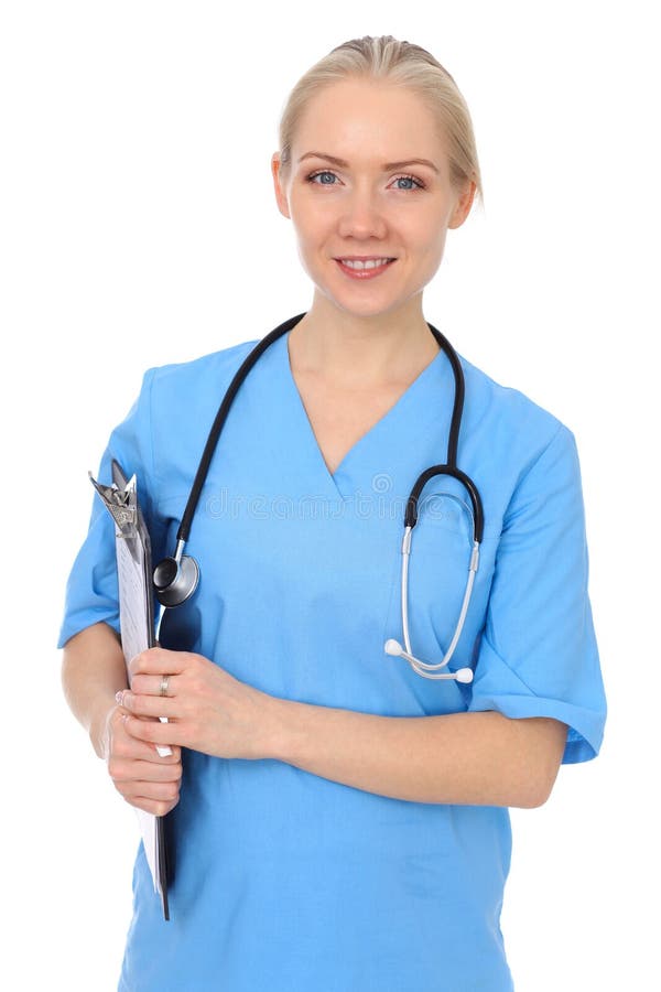 Mulher ou enfermeira do doutor isolada sobre o fundo branco Representante de pessoal médico de sorriso alegre Conceito da medicin fotografia de stock royalty free Mulher ou enfermeira do doutor isolada sobre o fundo branco Representante de pessoal médico de sorriso alegre Conceito da medicin fotografia de stock royalty free
