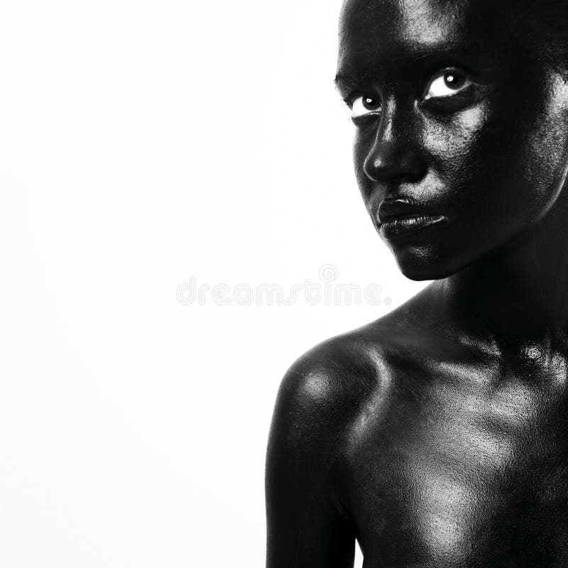 Mulher negra maquilhada foto de stock royalty free