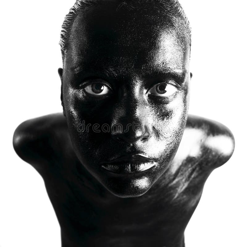 Mulher negra maquilhada fotografia de stock