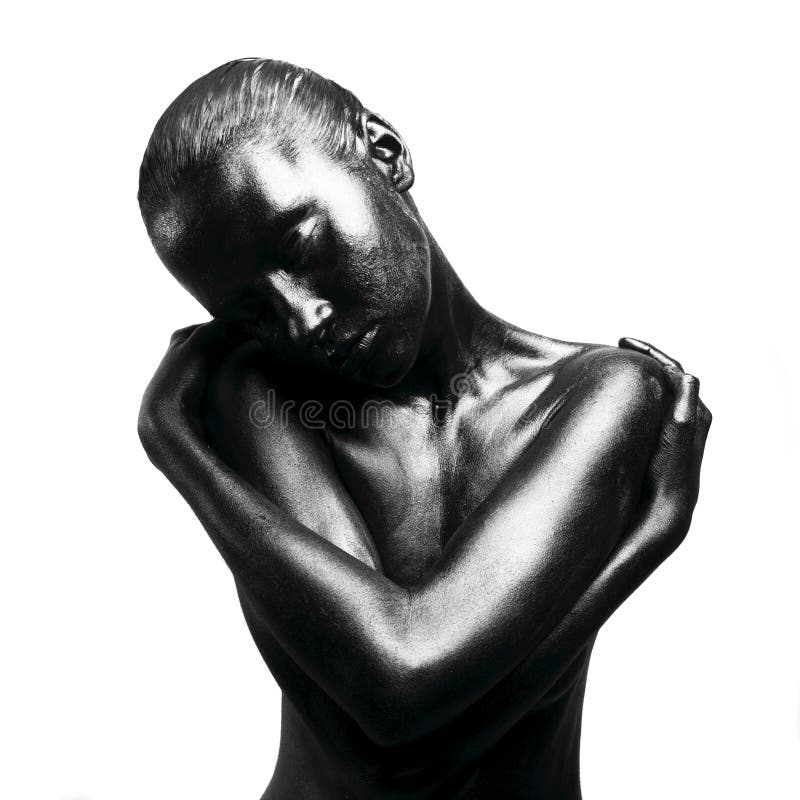 Mulher negra maquilhada fotos de stock