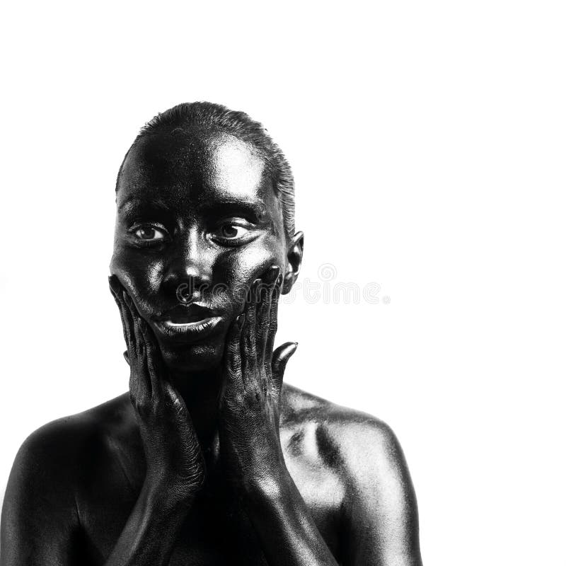 Mulher preta compo fotografia de stock