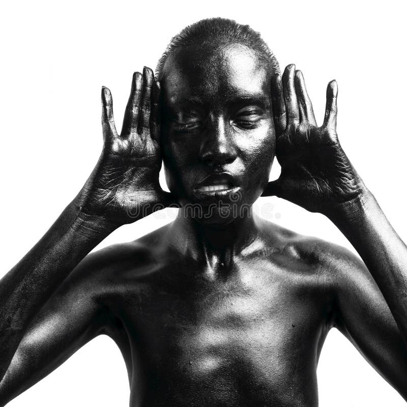 Mulher negra maquilhada fotos de stock royalty free