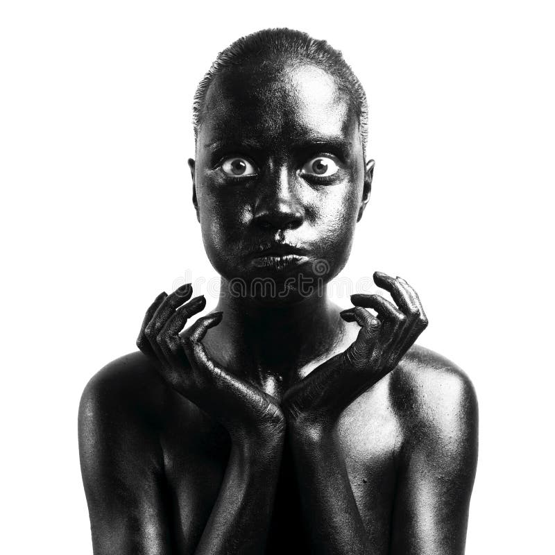 Mulher negra maquilhada foto de stock