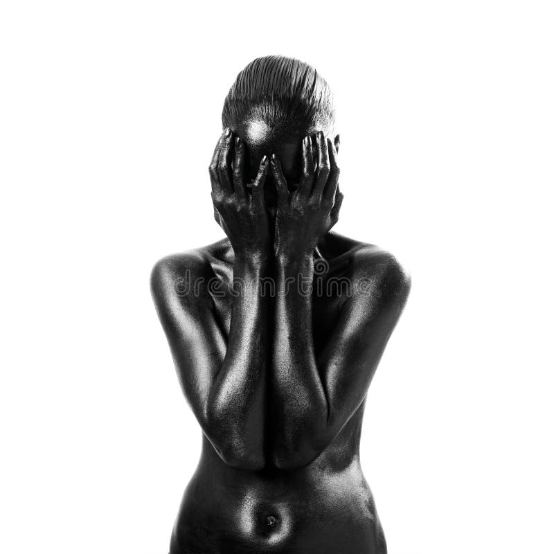 Mulher negra maquilhada imagem de stock royalty free