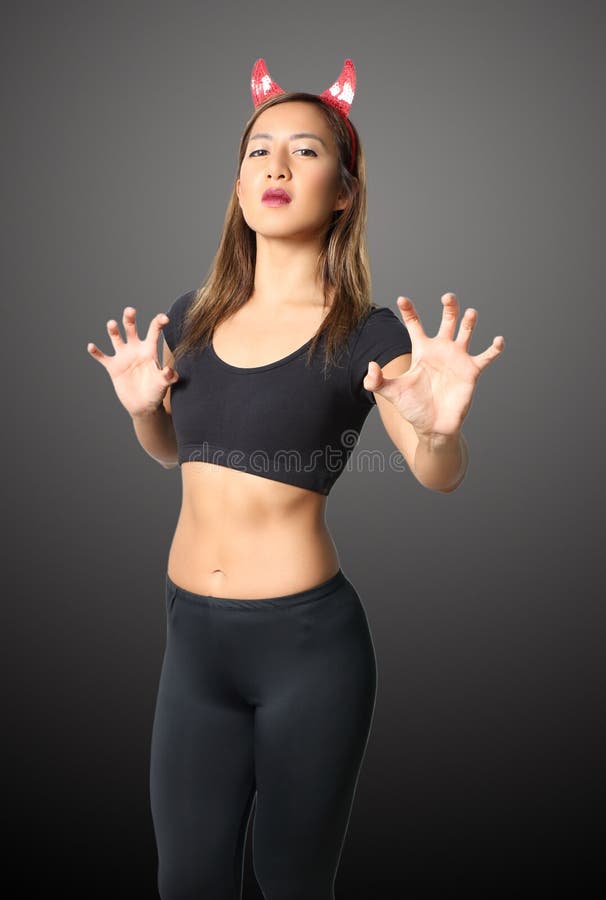 Mulher preta do diabo fotos de stock