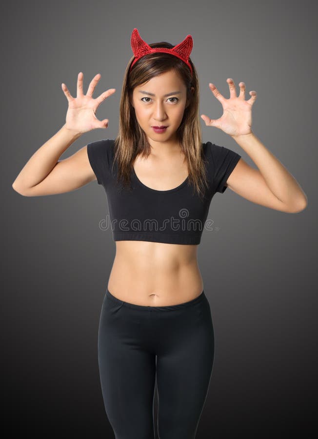 Mulher preta do diabo foto de stock royalty free