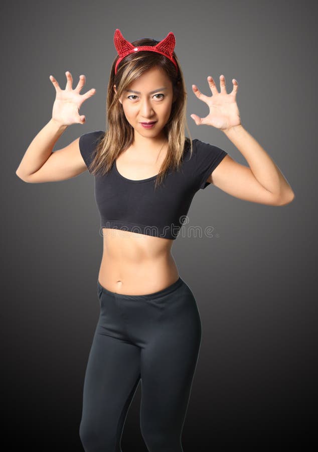 Mulher demónio negra fotografia de stock royalty free