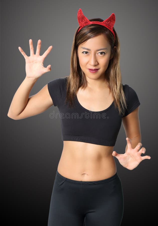 Mulher preta do diabo imagem de stock royalty free