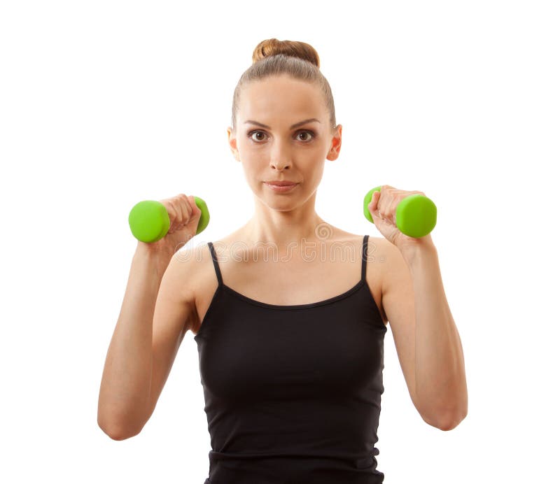 Mulher que faz o exercício da aptidão fotos de stock