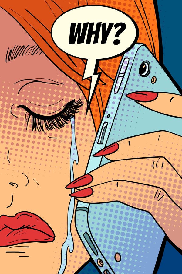 Mulher que grita, falando no telefone ilustração do vetor Mulher que grita, falando no telefone ilustração do vetor