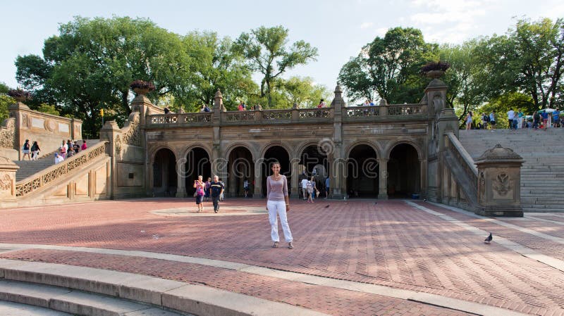 Bethesda Terrace Grand Staircase in Central Park Editorial