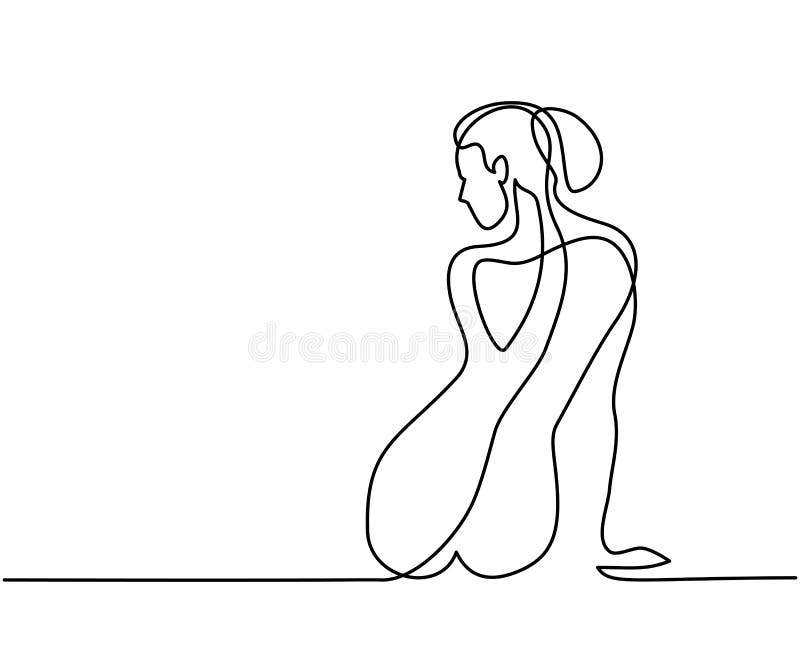 Mulher sentada para trás ilustração royalty free